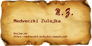 Medveczki Zulejka névjegykártya